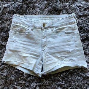American Eagle light wash distressed shorts